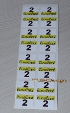 16 Aufkleber Startzahlen Lineltex NR . 2 Digitaldruck selbstklebend