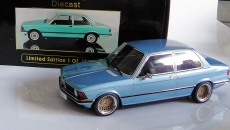BMW 3 (E21), 1975, bluemetallic mit BBS E49  Echtalufelgen   1:18