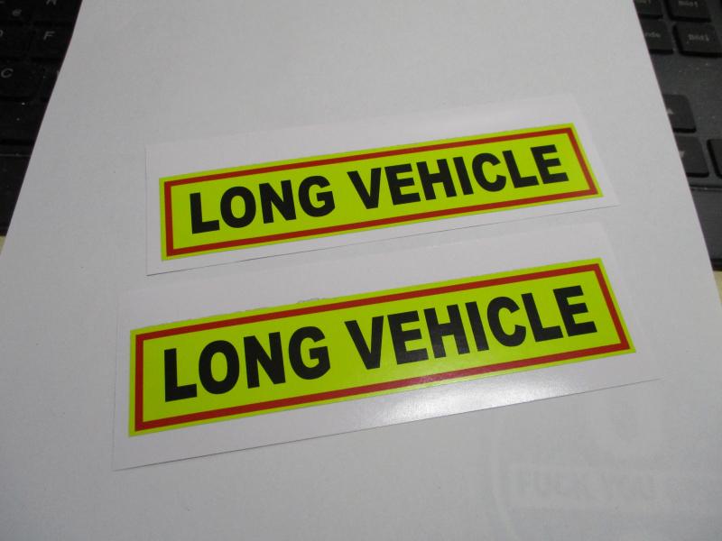 2 mal Long Vehicle Aufkleber Sticker Warnschild Türschild