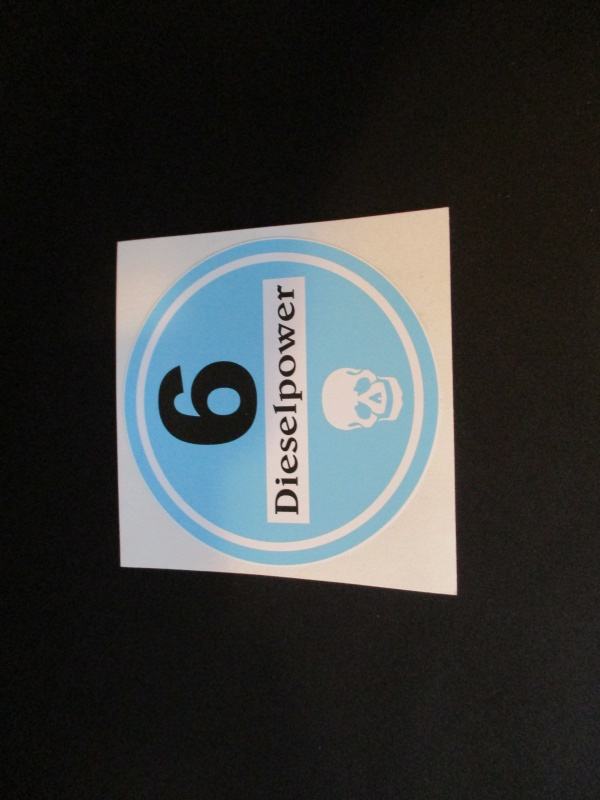 Feiner Staub Plakette Blaue Plakette Dieselpower 6 , schwarze Schrift  Sticker, JDM, Aufkleber