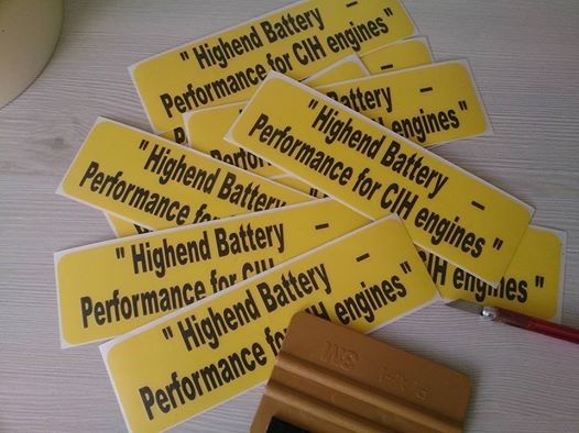 Aufkleber Hochleistungs Batterie für cih Motoren  