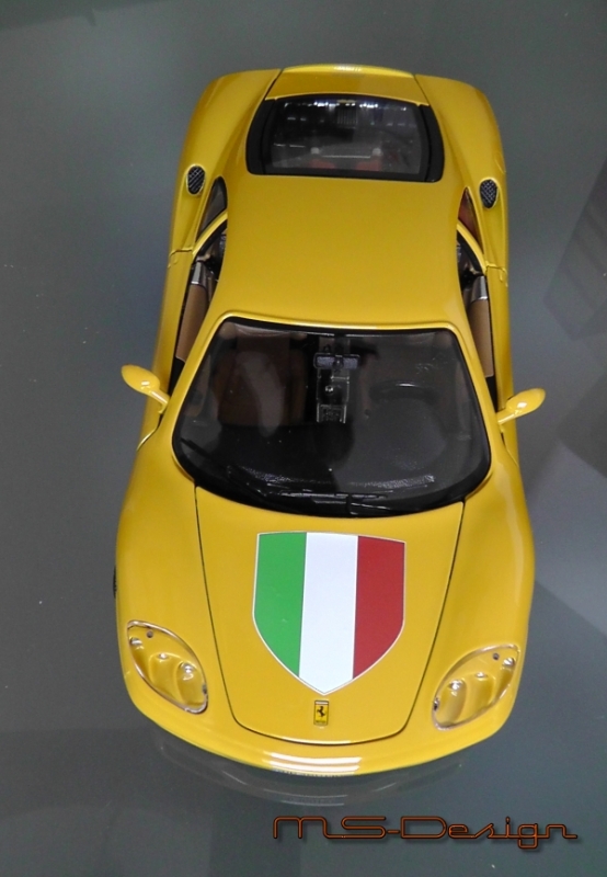 Modena 360 Italien Flagge Motorhaube Aufkleber 1:18 selbstklebend 
