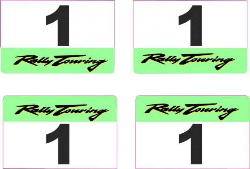 4 Aufkleber Startzahlen Rally Touring #1 Modellbau 1:18 selbstklebend