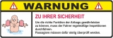 Warnung Airbags // FUN GAG JUX Auto Aufkleber