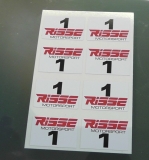 Risse Mototsport 1     Startzahl 1:18 Modellbau Set mit 4 Aufklebern